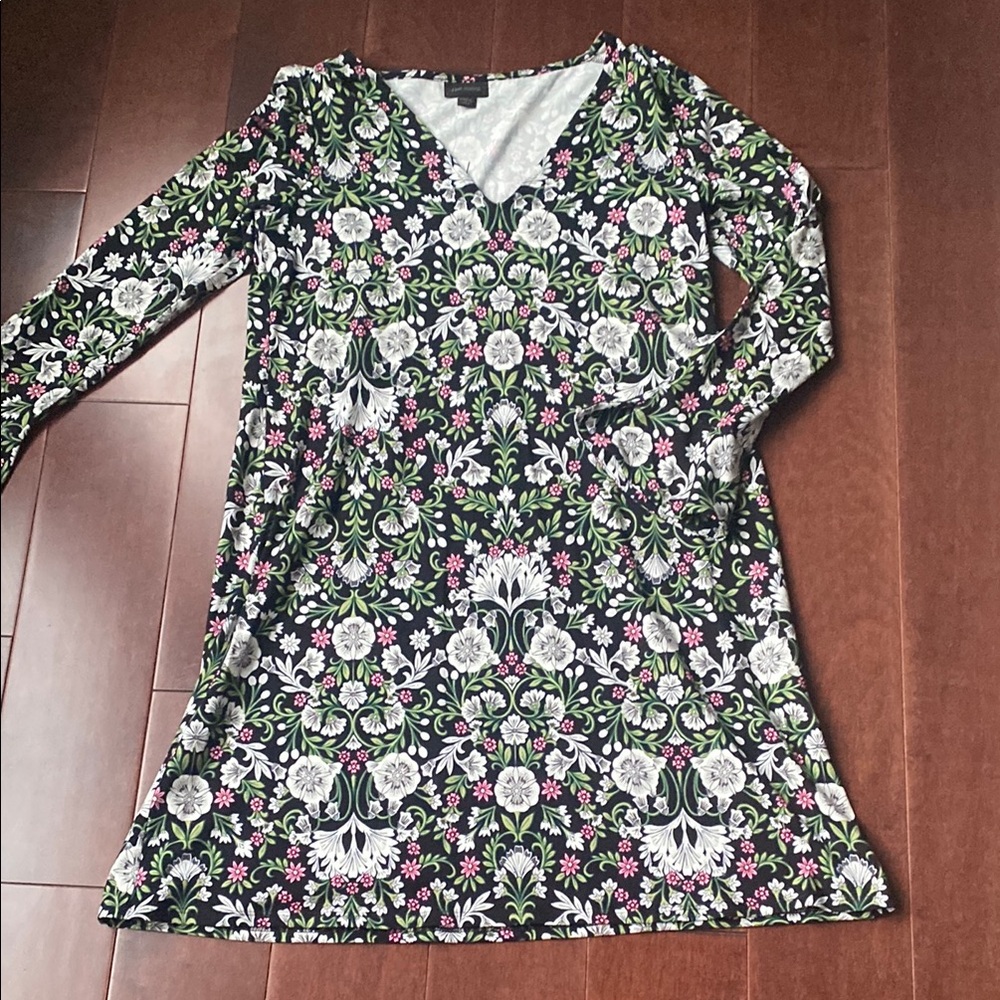 J. Jill Black and White Floral Dress